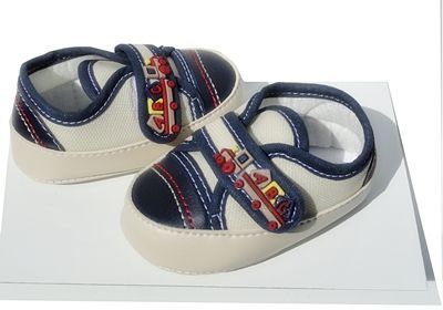 Sapatinho fashion baby Creme/Azul Marinho  Tam.15, 16 e 17.